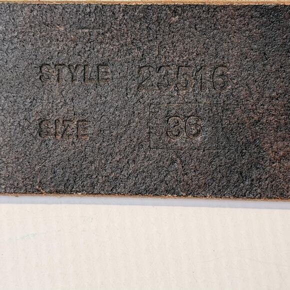 Bill Adler Genuine Leather Belt Mens 36 Brown Silver Buckle Casual Style 12516 - Picture 5 of 11